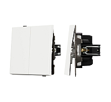 Механизм выключателя двухклавишный непроходной Arlight SWT-TENDO-MK02-SFPL-WH (230V, 10A) 054547