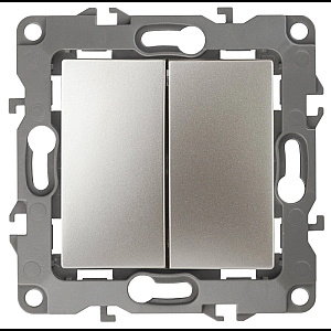 Выключатель двухклавишный ЭРА 12 10AX 250V 12-1004-04 Б0014654