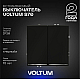Выключатель встраиваемый Voltum S70 двухклавишный с подсветкой 10А, (черный матовый) VLS020208