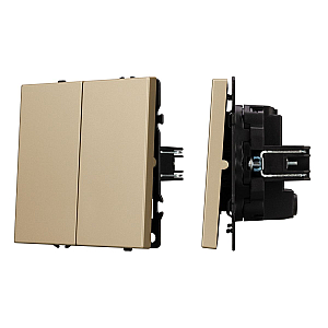 Выключатель перекрёстный 2 кл софт-тач золотой песок Arlight SWT-MKX2-SFPL-GD (250V, 10A) 061792(1)