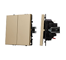 Механизм выключателя двухклавишный непроходной Arlight SWT-NOBE-MK02-SFPL-GD (230V, 10A) 054253