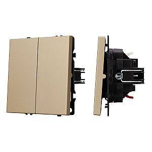 Механизм выключателя двухклавишный непроходной Arlight SWT-NOBE-MK02-SFPL-GD (230V, 10A) 054253