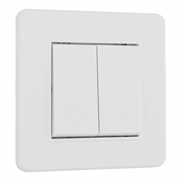 Выключатель двухклавишный Arte Milano SET16-1-30-2 white