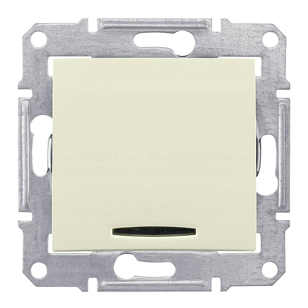 Переключатель одноклавишный с красной подсветкой Schneider Electric Sedna 10A 250V SDN0401147