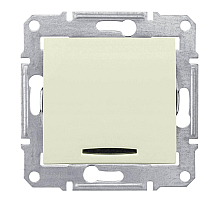 Выключатель кнопочный с синей подсветкой Schneider Electric Sedna 10A 250V SDN1600147