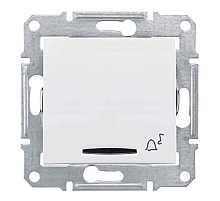 Выключатель кнопочный с синей подсветкой Звонок Schneider Electric Sedna 10A 250V SDN1700121