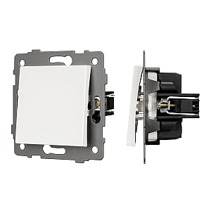 Механизм выключателя одноклавишный непроходной Arlight SWT-MK01-PL-WH-V (250V, 10A) 049867