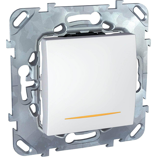 Выключатель одноклавишный 2P с подсветкой Schneider Electric Unica 16A 250V MGU5.262.18SZD