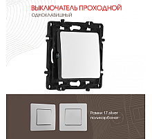 Выключатель одноклавишный проходной Arte Milano 217.32-1.silver