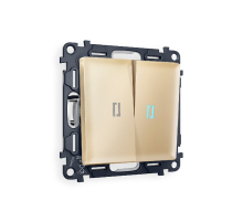 Комплект механизма 2-кл проходного выключателя с подсветкой Ambrella Volt Alfa MA604040