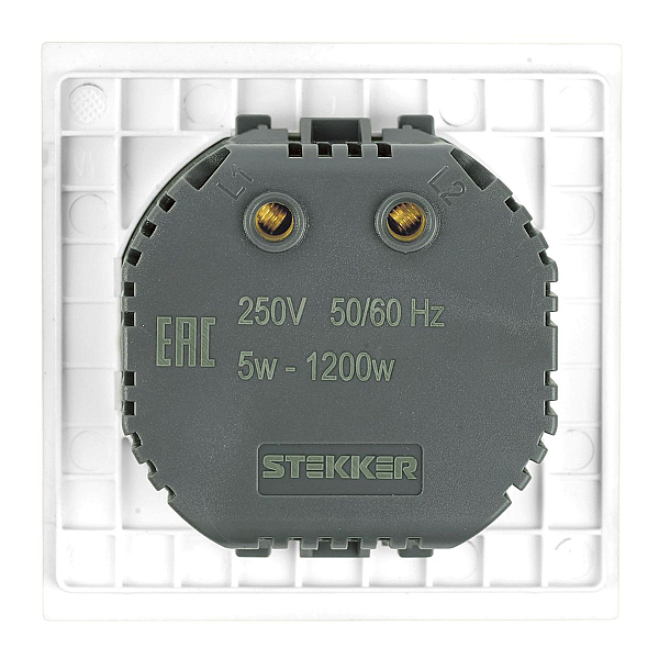Выключатель диммирующий (механизм) Stekker 250В 1200W Мия RSW10-3106-01 белая магнолия 50566