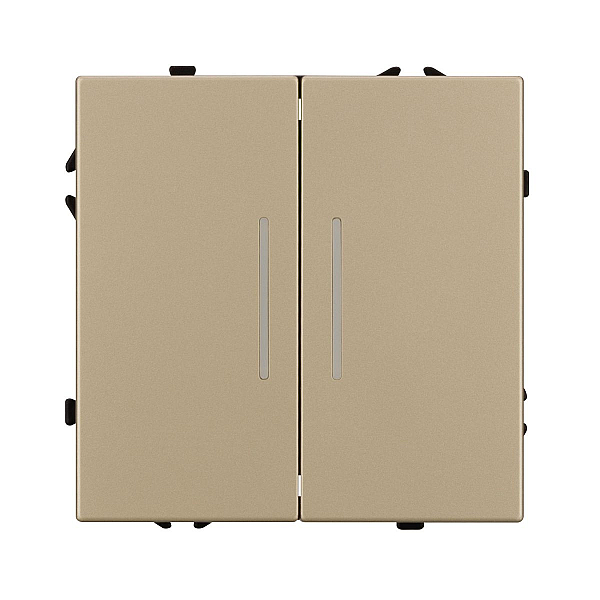 Выключатель звонковый 2 кл подсветка софт-тач золотой песок Arlight SWT-MKR2-SFPL-L-GD (250V, 10A) 061743(2)