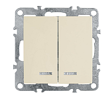 Выключатель двухклавишный Stekker Эрна с подсветкой слоновая кость PSW10-9102-02 39321