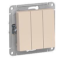 Выключатель 3-клавишный сх.1+1+1, 10АХ Systeme Electric AtlasDesign Бежевый ATN000231