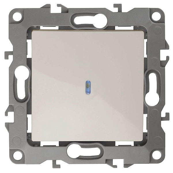 Выключатель одноклавишный с подсветкой ЭРА 12 10AX 250V 12-1102-02 Б0014634