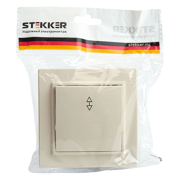 Переключатель одноклавишный Stekker Эрна слоновая кость PSW10-9005-02 39618