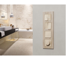 Комплект механизма 2-клавишного перекрестного выключателя 10A-250V Alfa Бежевый матовый Quant Ambrella Volt MA323030 (AP3230, VM125)