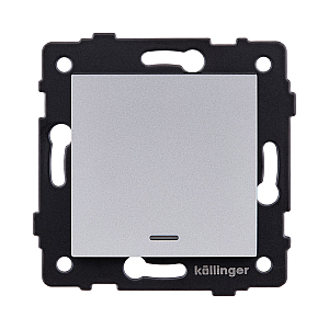 Выключатель 1-клавишный 10А/250В с LED подсветкой, серый Kollinger REA-S-002GY для Aspekt, Eleganz, Reflex