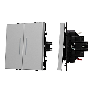 Выключатель проходной 2 кл подсветка софт-тач никель Arlight SWT-MKP2-SFPL-L-IS (250V, 10A) 059415(1)