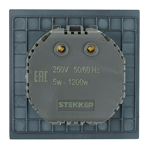 Выключатель диммирующий (механизм) Stekker 250В 1200W Мия RSW10-3106-05 черный бархат 50568