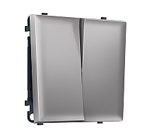 Комплект механизма 2-кл проходного выключателя SIGMA Сталь матовый 10A-250V QUANT PRO Ambrella Volt MS503020 (SP5030, PR120)