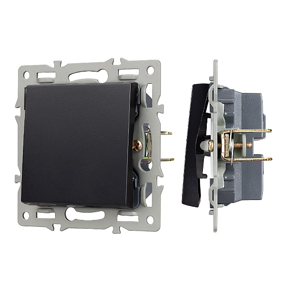 Механизм выключателя одноклавишный проходной Arlight SWT-MKP1-PL-BK (250V, 16A) 043715