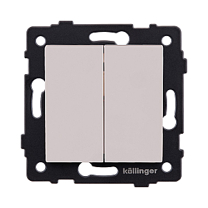 Выключатель 2-клавишный проходной 10А/250В, кашемир матовый Kollinger REA-S-009CM для Aspekt, Eleganz, Reflex