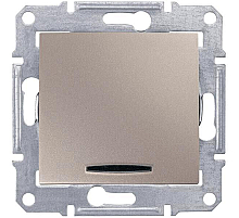 Выключатель кнопочный с синей подсветкой Schneider Electric Sedna 10A 250V SDN1600168