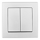 Выключатель двухклавишный Arte Milano SET06-1-30-2 silver