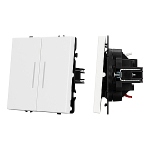 Выключатель 2 кл подсветка софт-тач белый кварц Arlight SWT-MK02-SFPL-L-WH (250V, 10A) 054239(1)