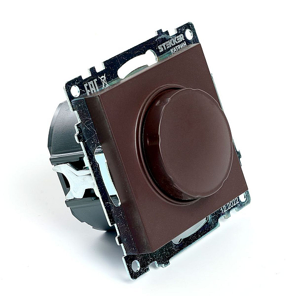 Выключатель диммирующий TRIAC Stekker Катрин шоколад GLS10-7106-04 49017