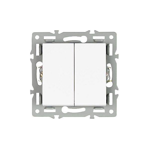 Механизм выключателя двухклавишный непроходной Arlight SWT-MK02-PL-WH (250V, 16A) 043724