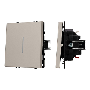 Выключатель проходной 1 кл подсветка софт-тач кашемир Arlight SWT-MKP1-SFPL-L-CA (250V, 10A) 059430(1)