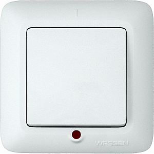 Выключатель 1-клавишный с подсветкой Schneider Electric Прима S16-053-BI