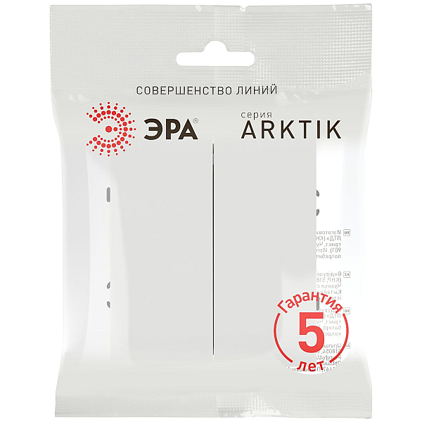Выключатель ЭРА Arktik 16-1104-08 двойной 10АХ-250В белый матовый Б0070351