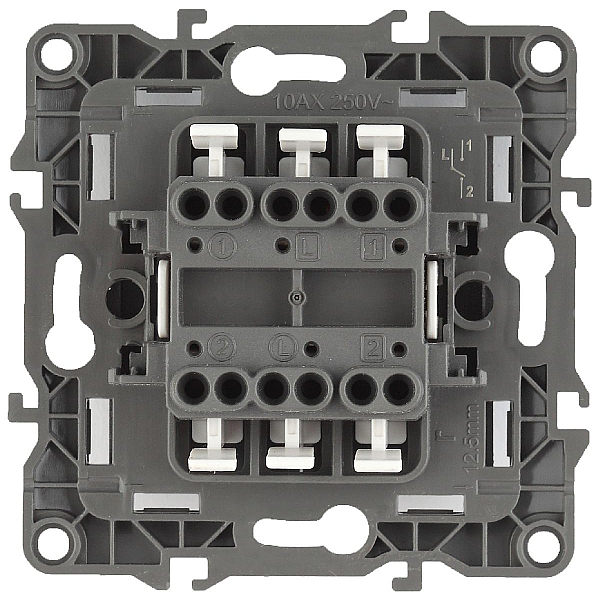 Переключатель двухклавишный ЭРА 12 10AX 250V 12-1106-02 Б0014664