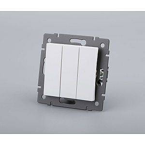 Механизм выключателя трехклавишный непроходной Arlight SWT-MK03-PL-WH-V (250V, 10A) 049896