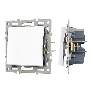 Механизм выключателя одноклавишный перекрестный  Arlight SWT-MKX1-PL-WH (250V, 16A) 043718