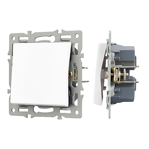 Механизм выключателя одноклавишный перекрестный  Arlight SWT-MKX1-PL-WH (250V, 16A) 043718