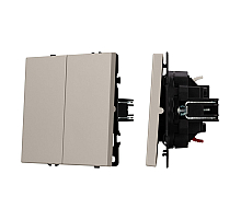 Механизм звонкового выключателя двухклавишный Arlight SWT-NOBE-MKR2-SFPL-CA (230V, 10A) (Кашемир) 061785