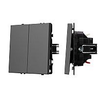 Механизм выключателя двухклавишный непроходной Arlight SWT-NOBE-MK02-SFPL-GR (230V, 10A) 054254