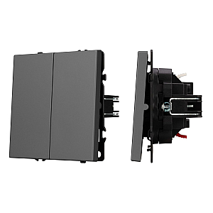 Механизм выключателя двухклавишный непроходной Arlight SWT-NOBE-MK02-SFPL-GR (230V, 10A) 054254