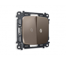 Комплект механизма 2-кл выключателя с подсветкой Ambrella Volt Omega MO634015