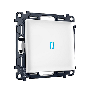 Комплект механизма 1-кл выключателя с самовозвратом с подсветкой 10000K ALFA Белый матовый QUANT Ambrella Volt MA122060 (AP1220, VM113, G17B)