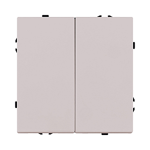Выключатель кнопочный 2-клавишный 10А/250В, кашемир матовый Kollinger Eclipse EC-025CM