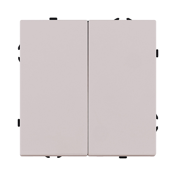 Выключатель кнопочный 2-клавишный 10А/250В, кашемир матовый Kollinger Eclipse EC-025CM