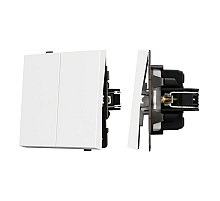 Механизм выключателя двухклавишный проходной Arlight SWT-TENDO-MKP2-PL-WH (230V, 10A) 054066