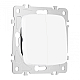 Выключатель двухклавишный проходной Arte Milano 205.32-2.white