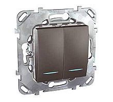 Выключатель двухклавишный с подсветкой Schneider Electric Unica MGU5.0101.12NZD