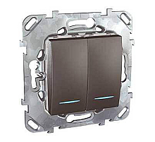 Выключатель двухклавишный с подсветкой Schneider Electric Unica MGU5.0101.12NZD